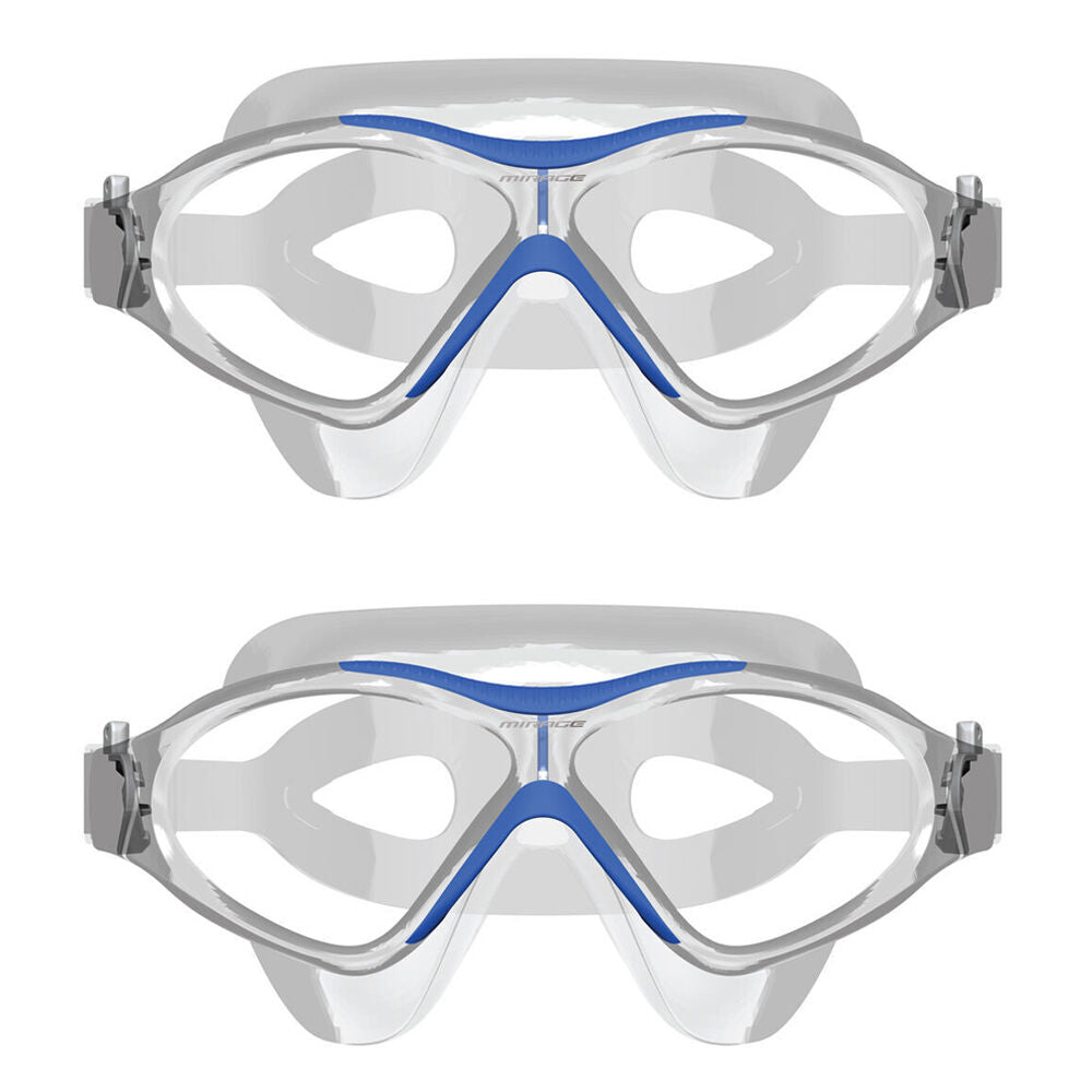 Mirage Junior Lethal Oversized Silicone Swimming Goggles Blue (2 Pack)