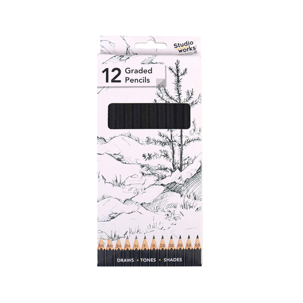 Studio Works 12pc Studio Works Premium Quality Graded Lead Pencils Assorted Grades (6 Pack)