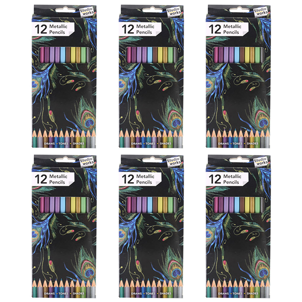 Studio Works 12pc Studio Works Quality Metallic Artists Pencils Assorted Creative Toolkit (6 Pack)