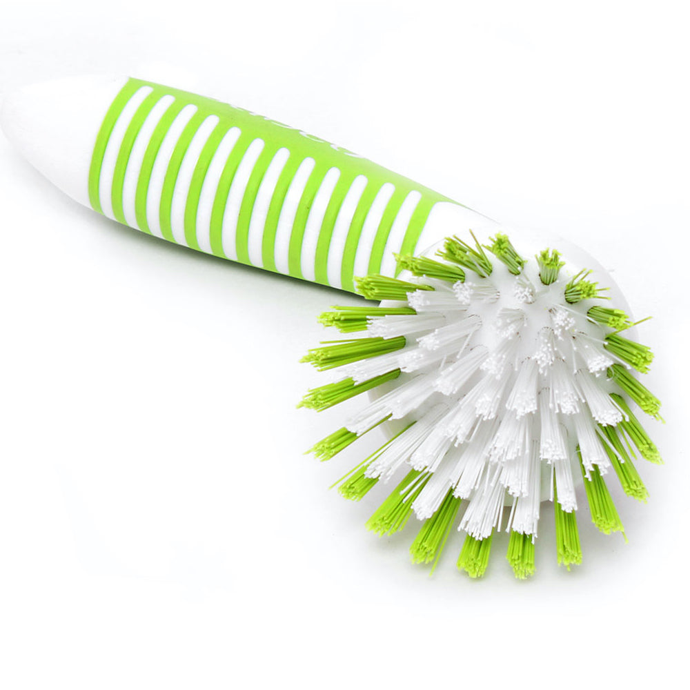 Sabco Curved Head Kitchen Brush Dirt/Grime Cleaning/Scrubbing Durable Grn/wht — image 2