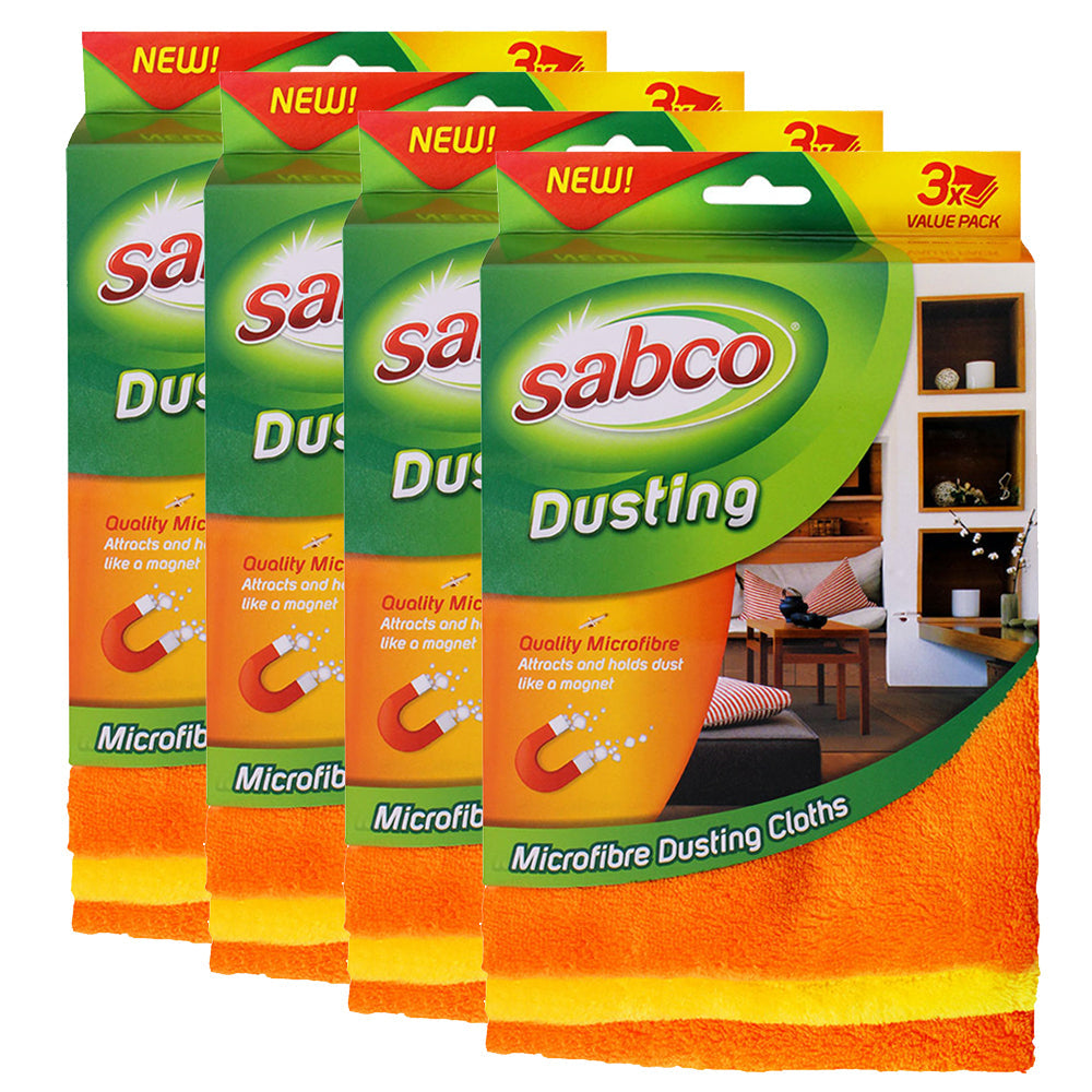 Sabco Cleaning 30x40cm Microfibre Dusting Cloth Kitchen/Home Surface Cleaner (12 Pack)