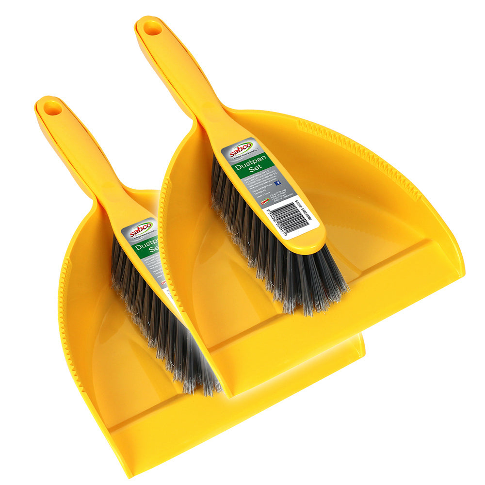 Sabco Professional Dustpan Set Yellow Home/Kitchen/Bathroom Cleaning/Dusting (2 Pack)