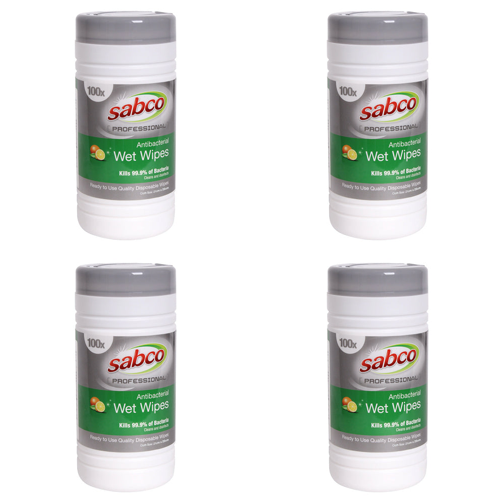 Sabco Professional 21x22cm Antibacterial Wet Wipes Disposable Disinfectant (400 Pieces)