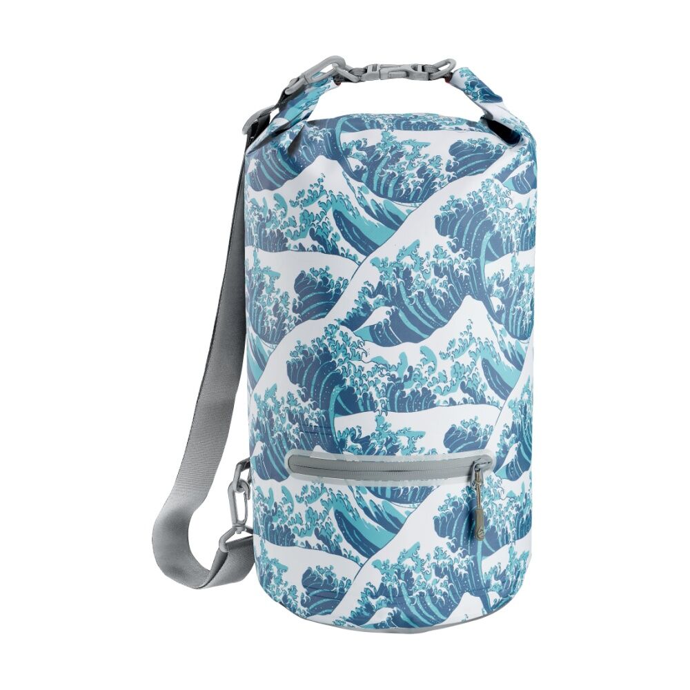 Skog A Kust 10L Waves DrySak Waterproof Roll-Down Dry Bag Splash Pocket IPX6 10L