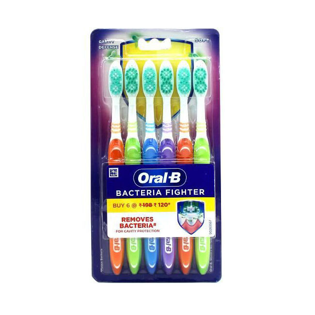 Oral B 6pc Oral B Bacteria Soft Standard Toothbrush Teeth Cleaning Dental Care (6 Pack) — image 2