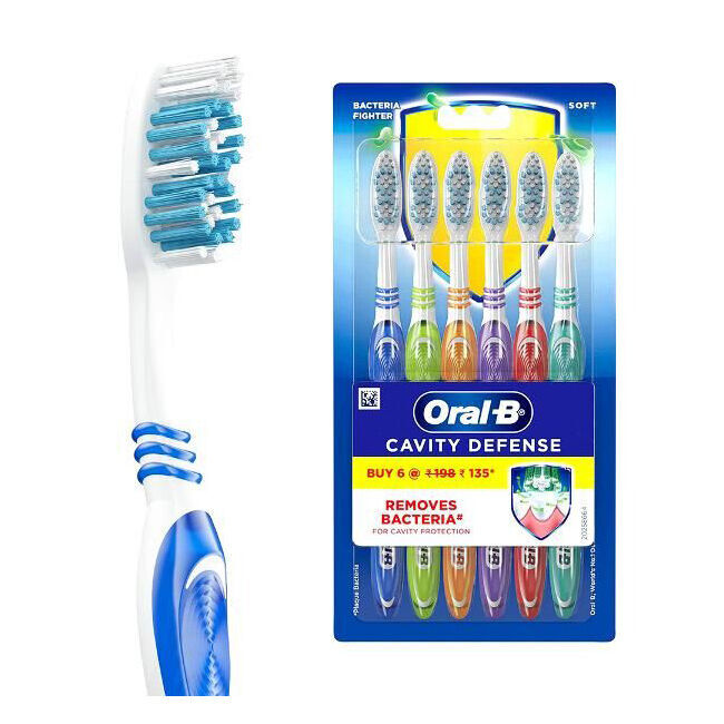 Oral B 6pc Oral B Bacteria Soft Standard Toothbrush Teeth Cleaning Dental Care (6 Pack) — image 4