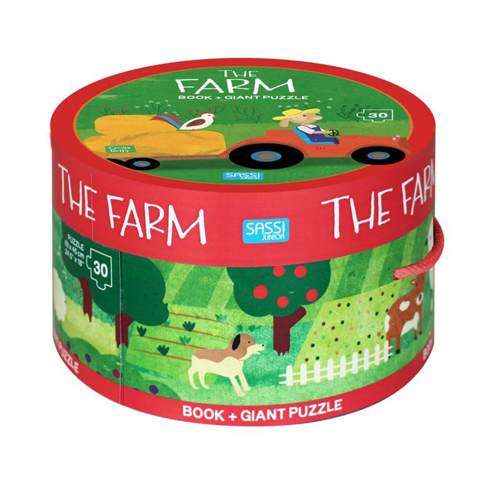 Sassi Junior The Farm Educational Fun Book & Giant Puzzle Game Kids 3y+ (30 Pieces)