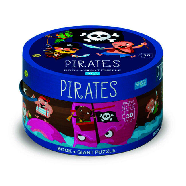 Sassi Junior Pirates Educational Fun Book & Giant Puzzle Game Kids 3y+ (30 Pieces)