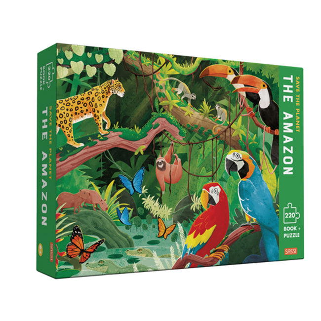 Sassi Junior Save the Planet The Amazon Jigsaw Puzzle & Book Set Kids 6y+ (220 Pieces)