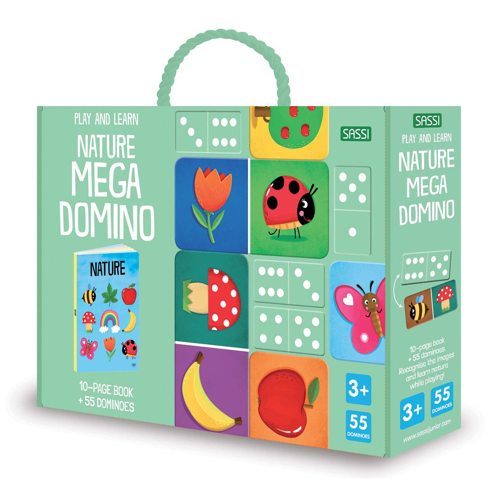 Sassi Games Nature Mega Dominoes w/ 10-Page Book Kids/Children Toy 3y+ (55 Pieces)