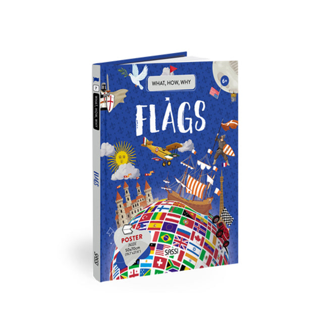 Sassi Book & Poster Kids/Children Fun Learning/Reading What How & Why Flags 6y+