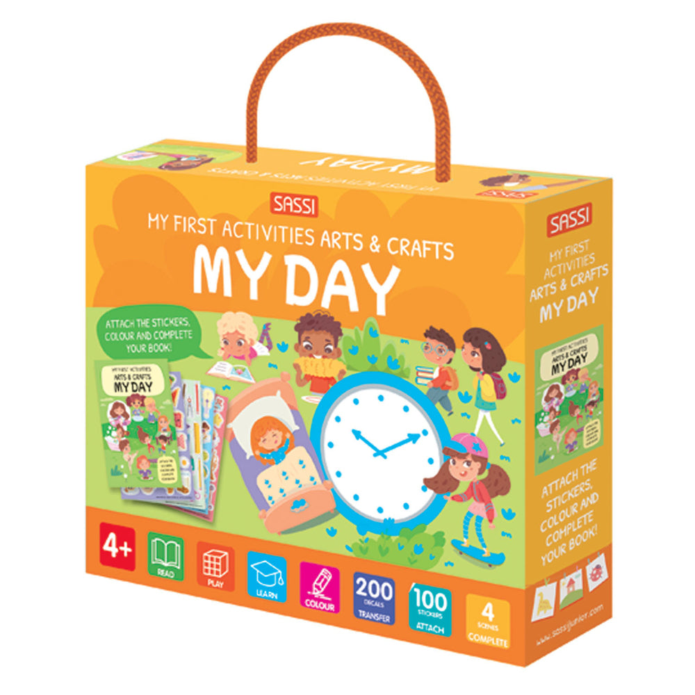 Sassi Arts & Crafts Kids/Children Fun Sticker Activity/Colouring Book My Day 4y+