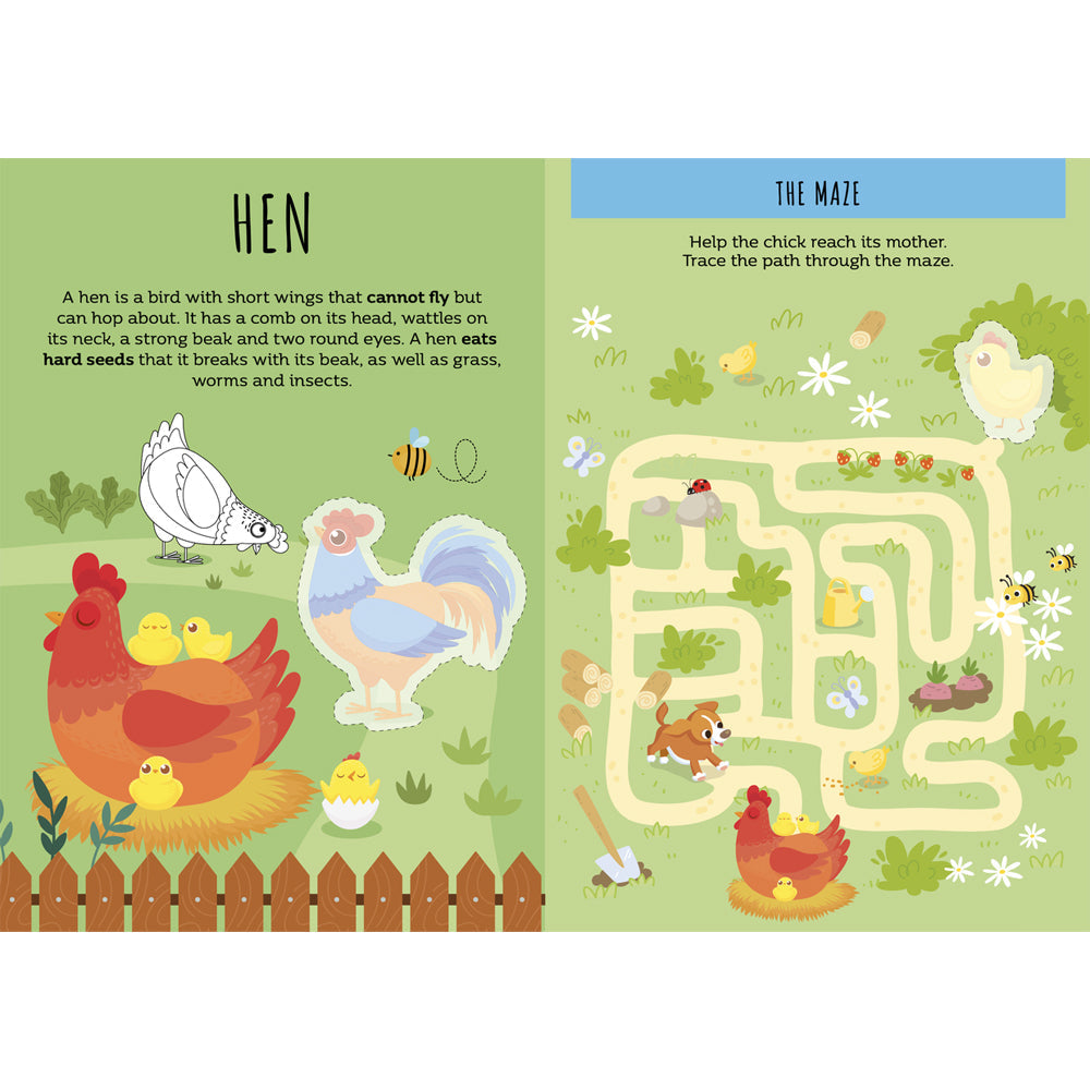 Sassi Stickers & Activities Book Kids/Children Learn Play Reading The Farm 3y+ — image 2