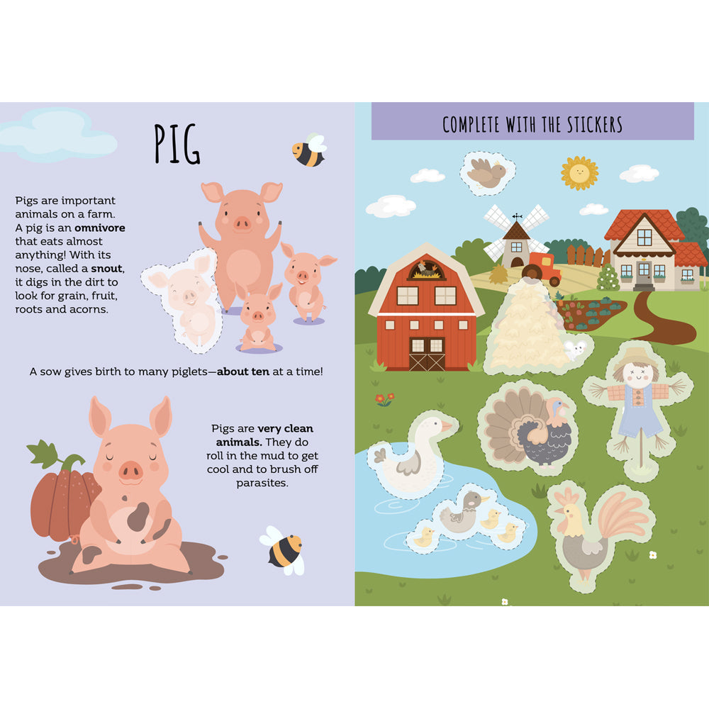 Sassi Stickers & Activities Book Kids/Children Learn Play Reading The Farm 3y+ — image 3