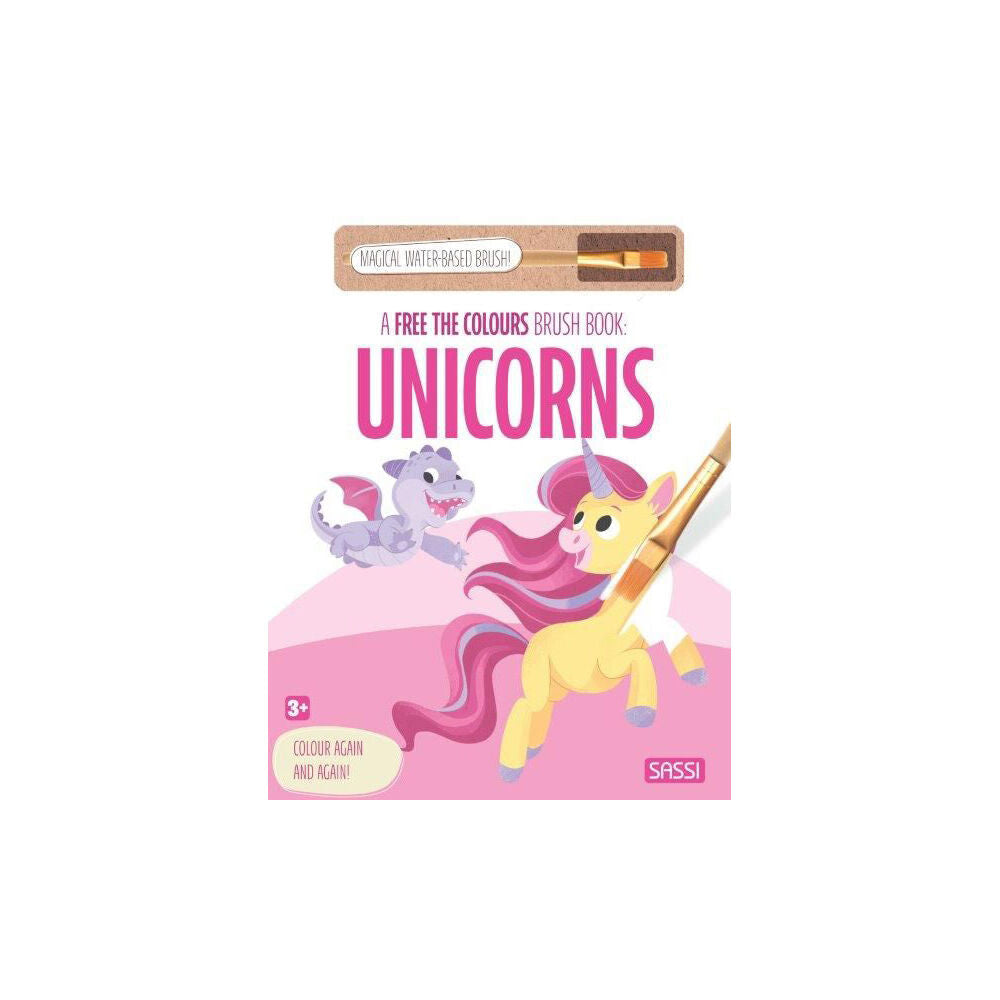 Sassi Free the Colours Reusable Paint Brush Kids Painting Book Unicorns 3y+