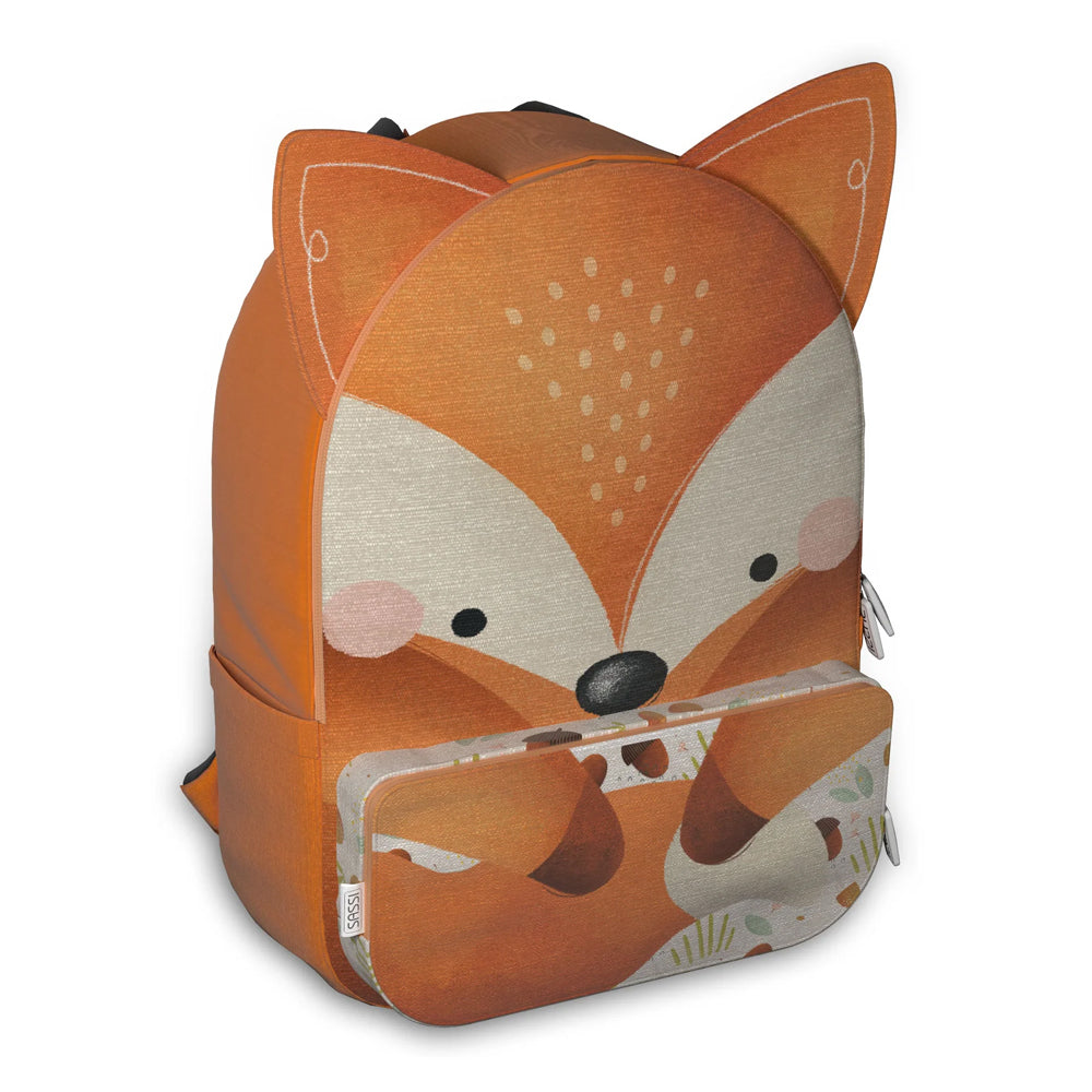 Sassi A4 Junior Cotton Kids/Childrens School Backpack Crunchy The Fox 3+