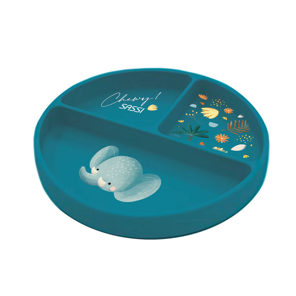Sassi Silicone Meal Set Chewy The Elephant Baby/Childrens Cutlery Tableware 6m+