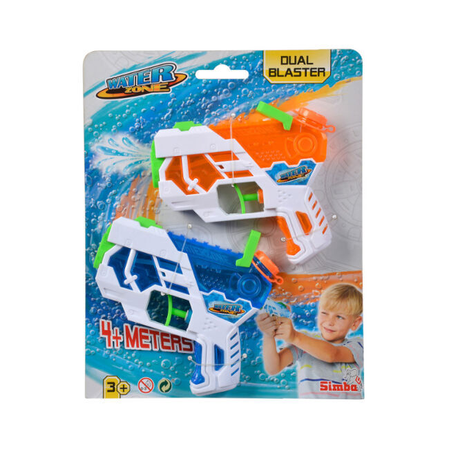 Simba 2pc Simba Waterzone Dual Blaster Water Gun Set 25cm Kids Outdoor Toy 3y+ (3 Pack) — image 3