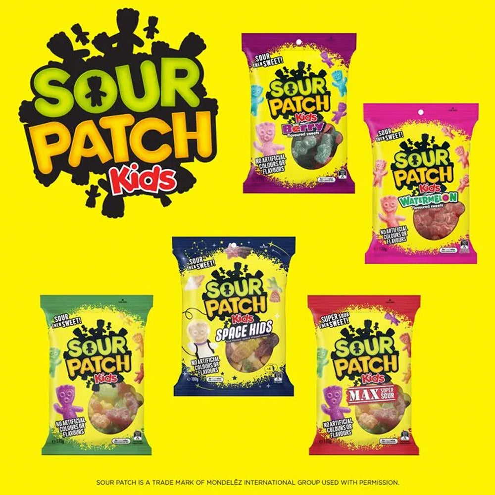 Sour Punch Sour Patch Kids Showbag Berry/Watermelon Confectionery Sweet Candy Snacks (5 Pieces)
