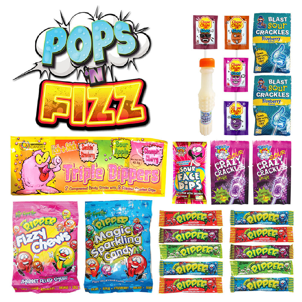 Pops & Fizz Variety/Assorted Sherbet Lolly/Confectionery Childrens Showbag — image 2
