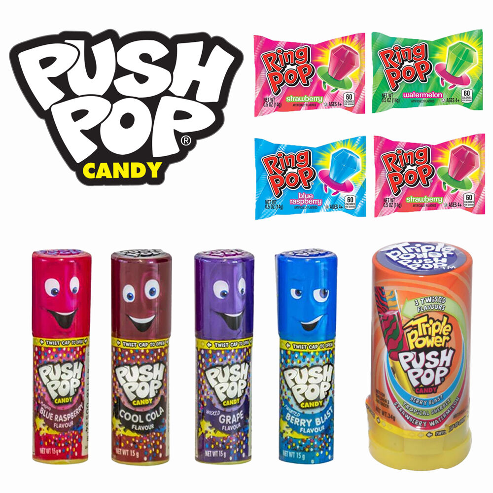 Push Pop Showbag Kids Children Lollipops Fruity Candy Sweet Treat — image 2