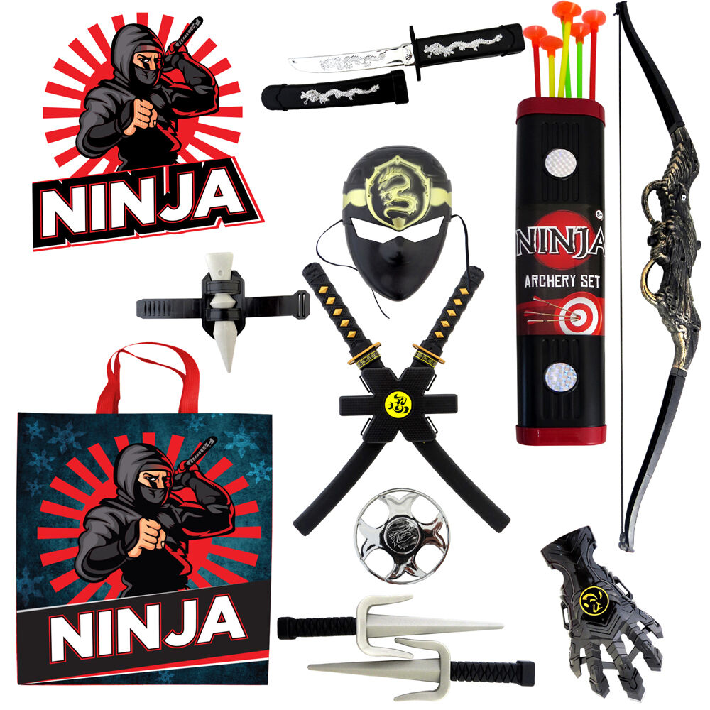 Ninja Showbag w/ Ninja Mask/Gloves/Daggers/Star/Swords/Archery w/ Arrows Set — image 2