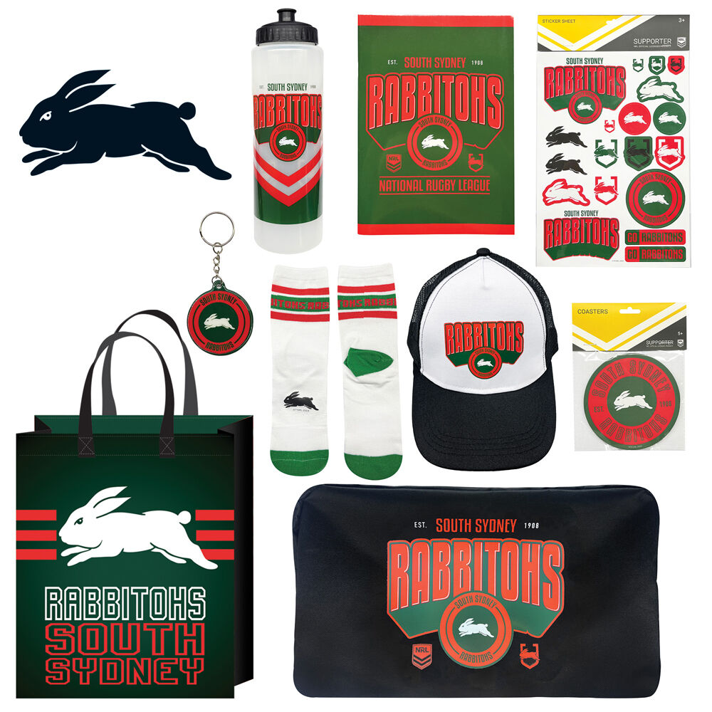 NRL South Sydney Rabbitohs Showbag 24 w/ Duffle Bag/Cap/Drink Bottle/Notebook — image 2