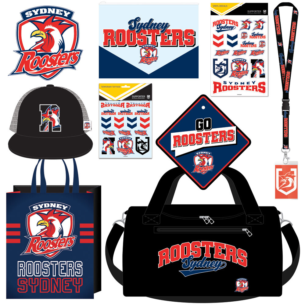 NRL Sydney Roosters Showbag 23 w/ Duffle Bag/Cap/Drink Bottle/Notebook/Socks — image 2