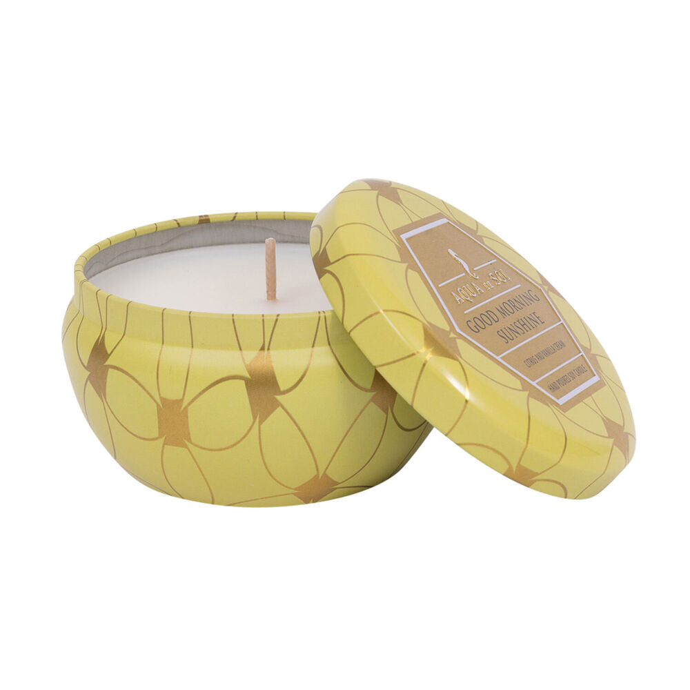 The Soi CO Good Morning Sunshine Decorative 9oz Tin Candle 9.5x6cm Yellow