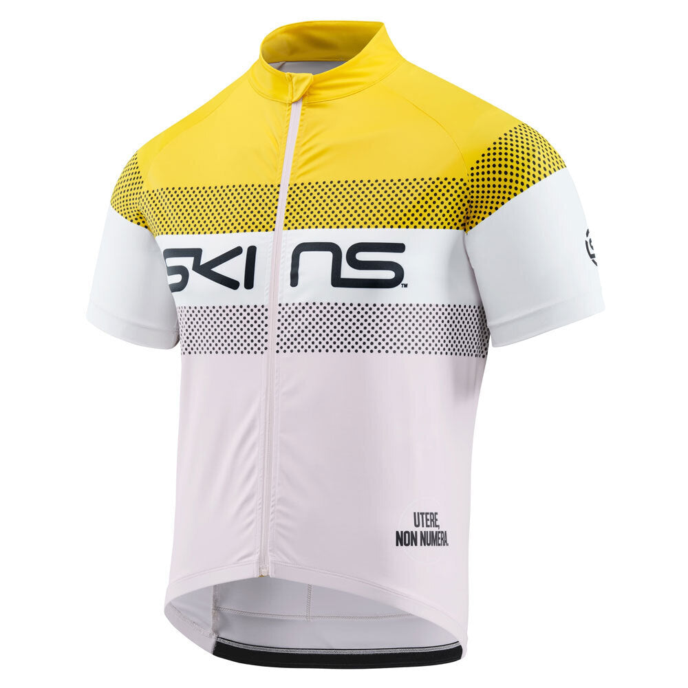 Skins Cycle/Cycling SPF50+ Men's Branded M Short Sleeve Bike Jersey Zest/White