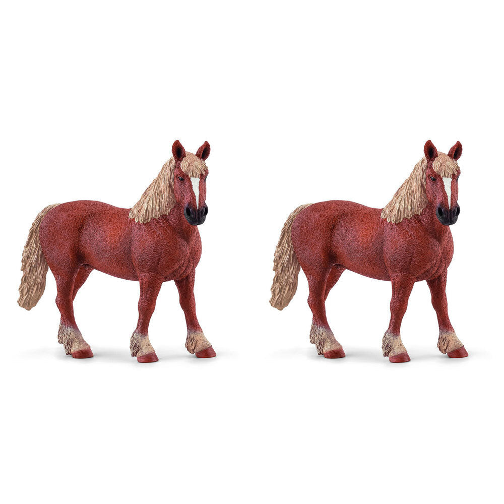 Schleich Kids/Childrens Toy Figurine Belgian Draft Horse Pretend Animal 3y+ (2 Pack)