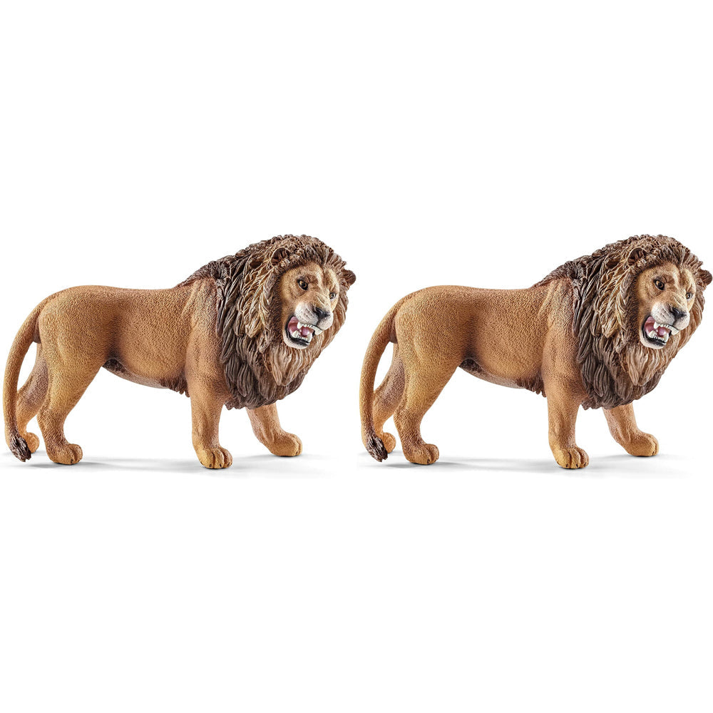 Schleich 4.2'' Lion Roaring Wildlife Animal Action Figure Kids Play Toy 3-8y (2 Pack)