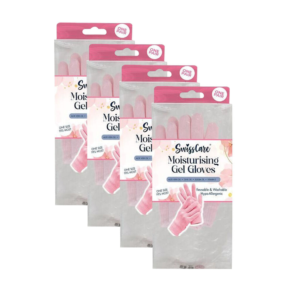 Swisscare Moisturising Spa Gel Gloves Lavender Sent One Size Hand Care Pair (4 Pack)