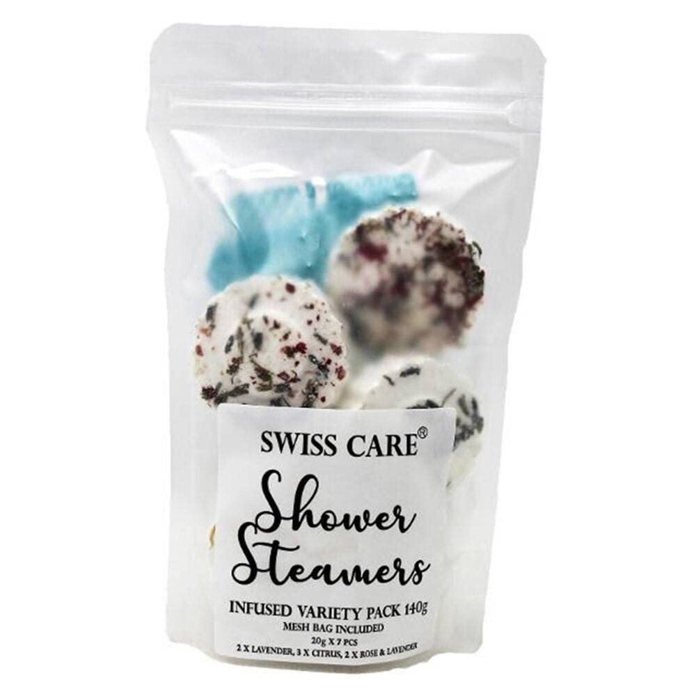 Swisscare Shower Steamers Infused Variety Pack w/ Mesh Bag 140g Assorted (6 Pack) — image 2