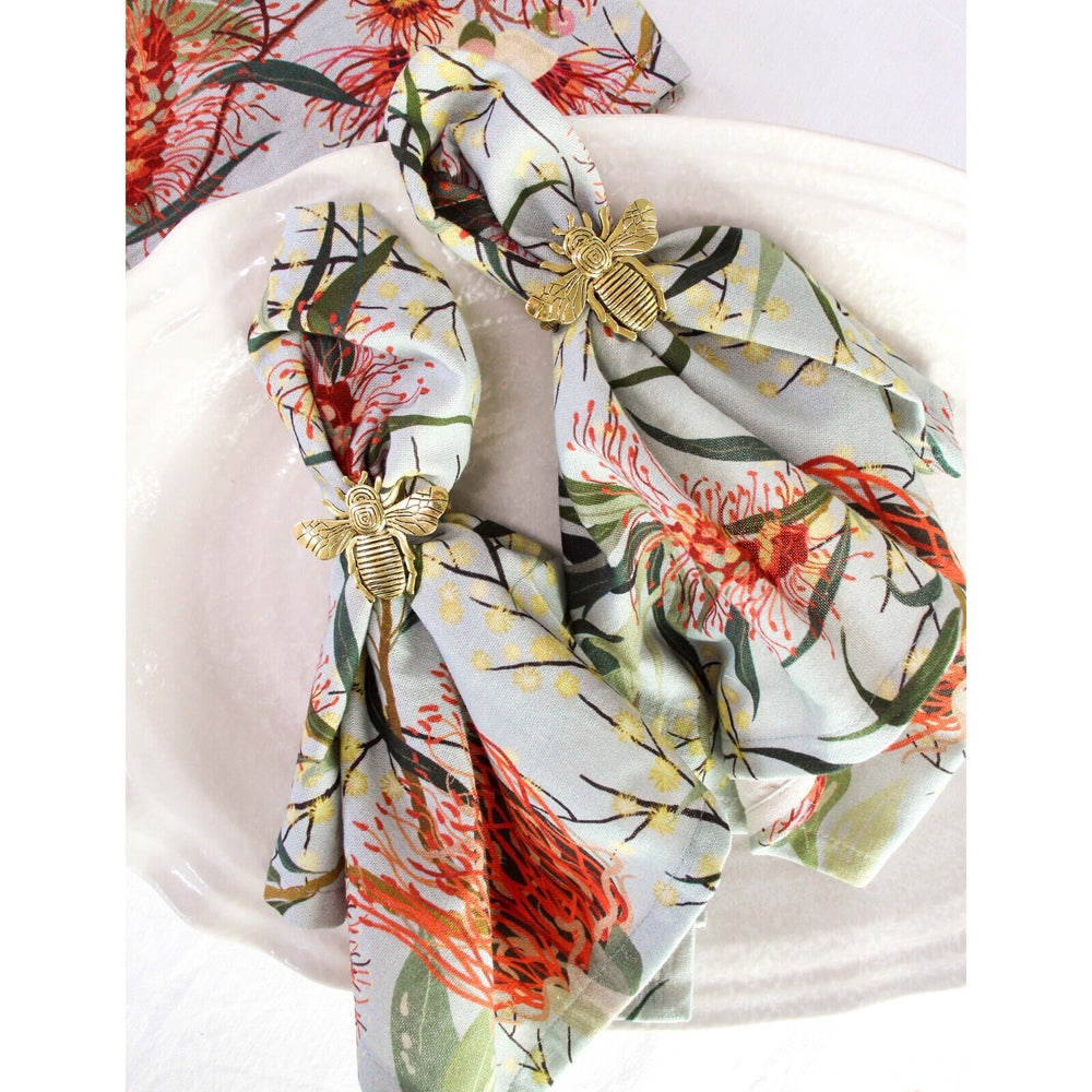 LVD Cotton Stonewash 45cm Table Napkin Reusable Dining Tablecloth Gum Flower (4 Pack) — image 3