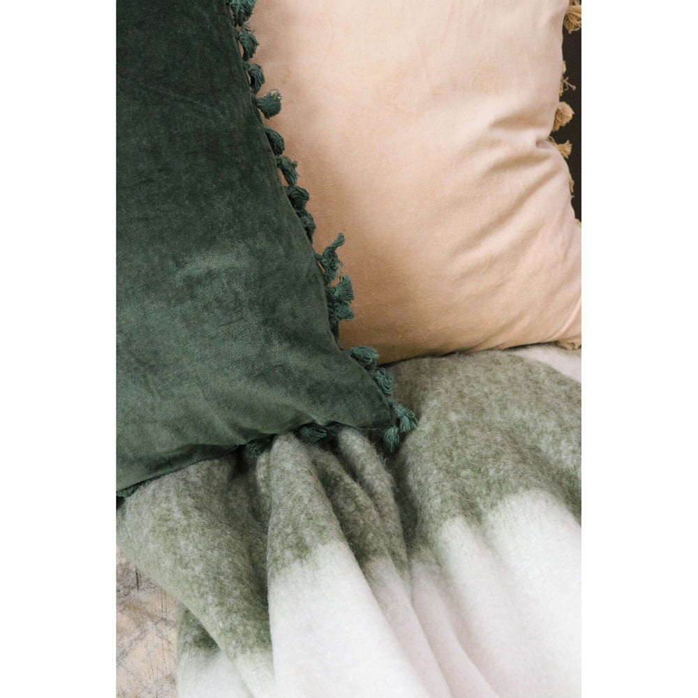 LVD Velvet Tassels Cushion Pillow Sofa/Couch Home Decor 50x50cm Square Moss — image 2