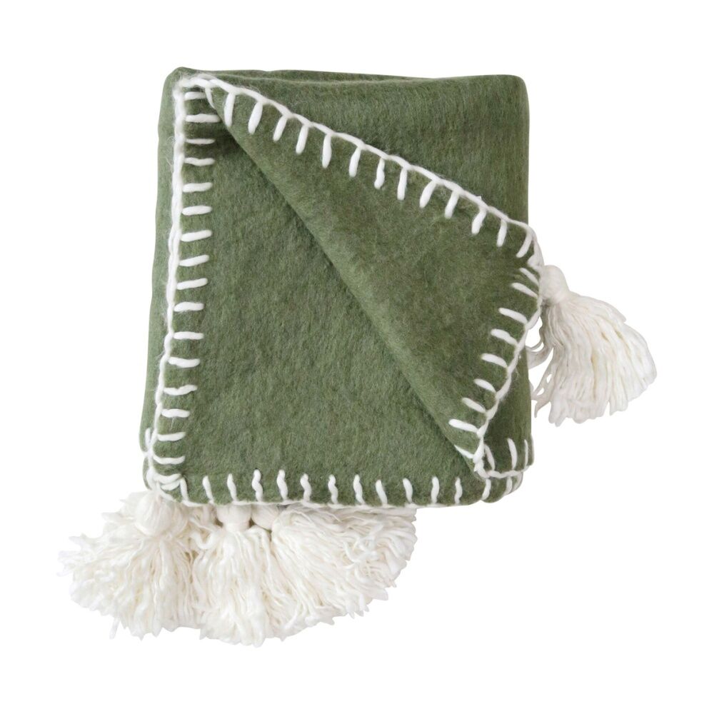 LVD Throw Blanket Stitch Bronze Green Decorative Home/Lounge Decor 130x170cm
