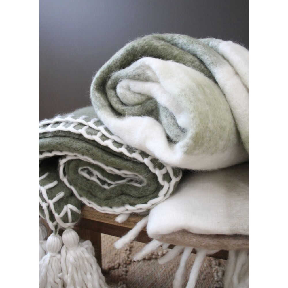LVD Throw Blanket Stitch Bronze Green Decorative Home/Lounge Decor 130x170cm — image 2