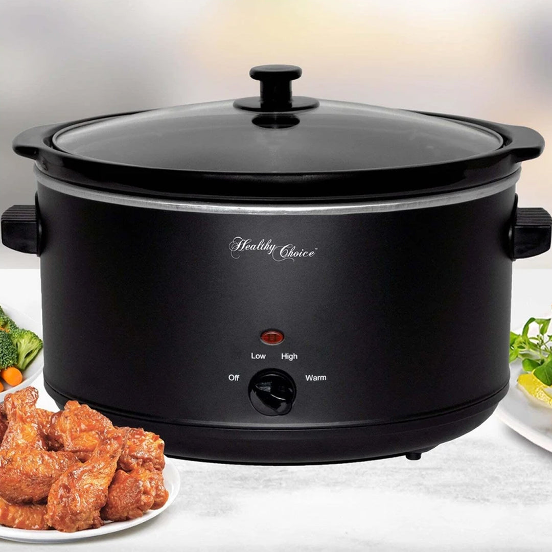 Healthy Choice Large 300W 8L Non Stick Slow Cooker w/Ceramic Bowl/Pot/Glass Lid — image 2