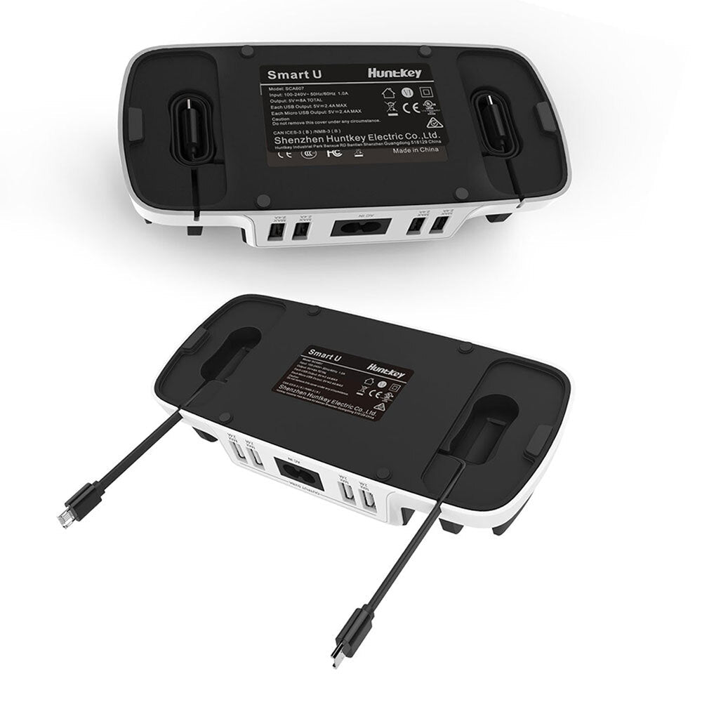 Huntkey 40W SmartU Charging Dock 4-Port/Built-in Micro USB Cables f/ Smartphones — image 3