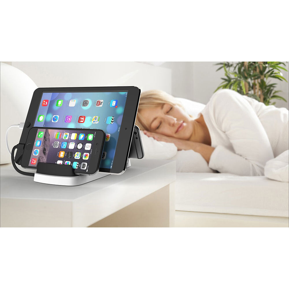 Huntkey 40W SmartU Charging Dock 4-Port/Built-in Micro USB Cables f/ Smartphones — image 5