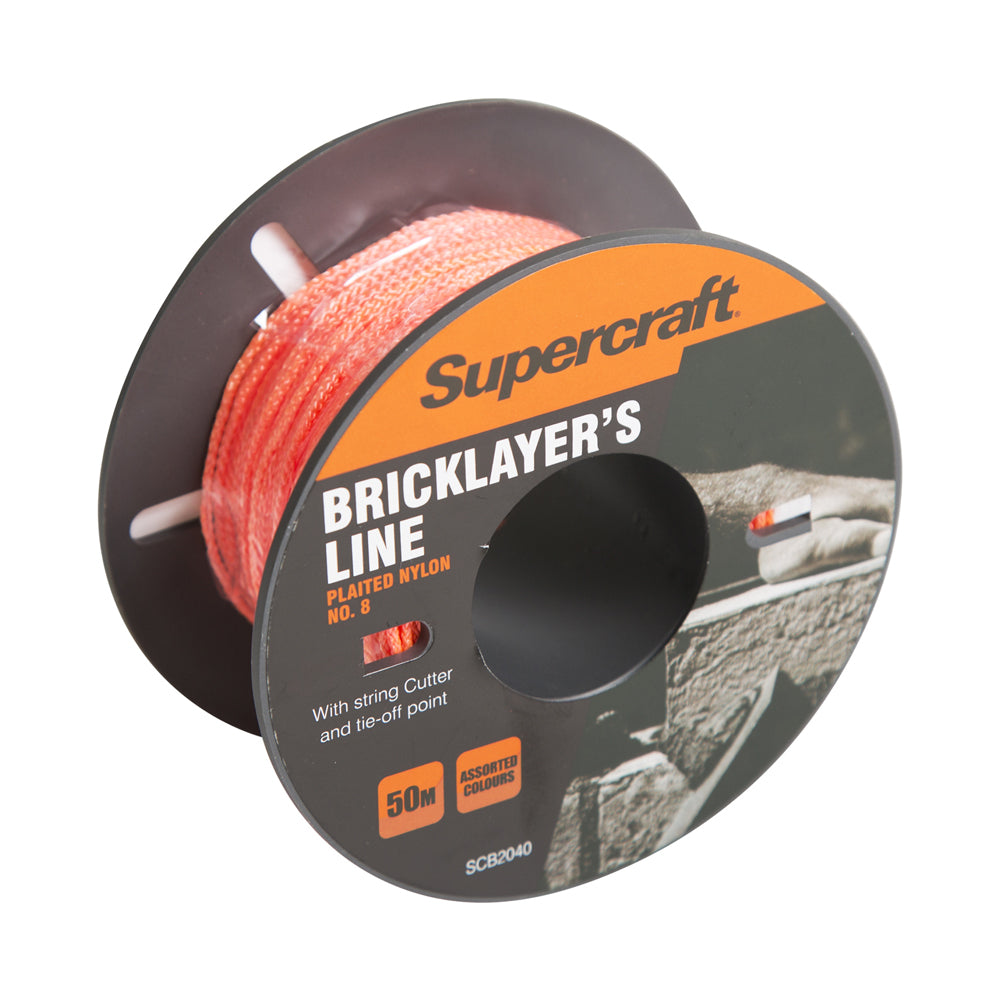 Supercraft Brickline String Line No.8 Orange 100m High Visibility Home DIY Tool