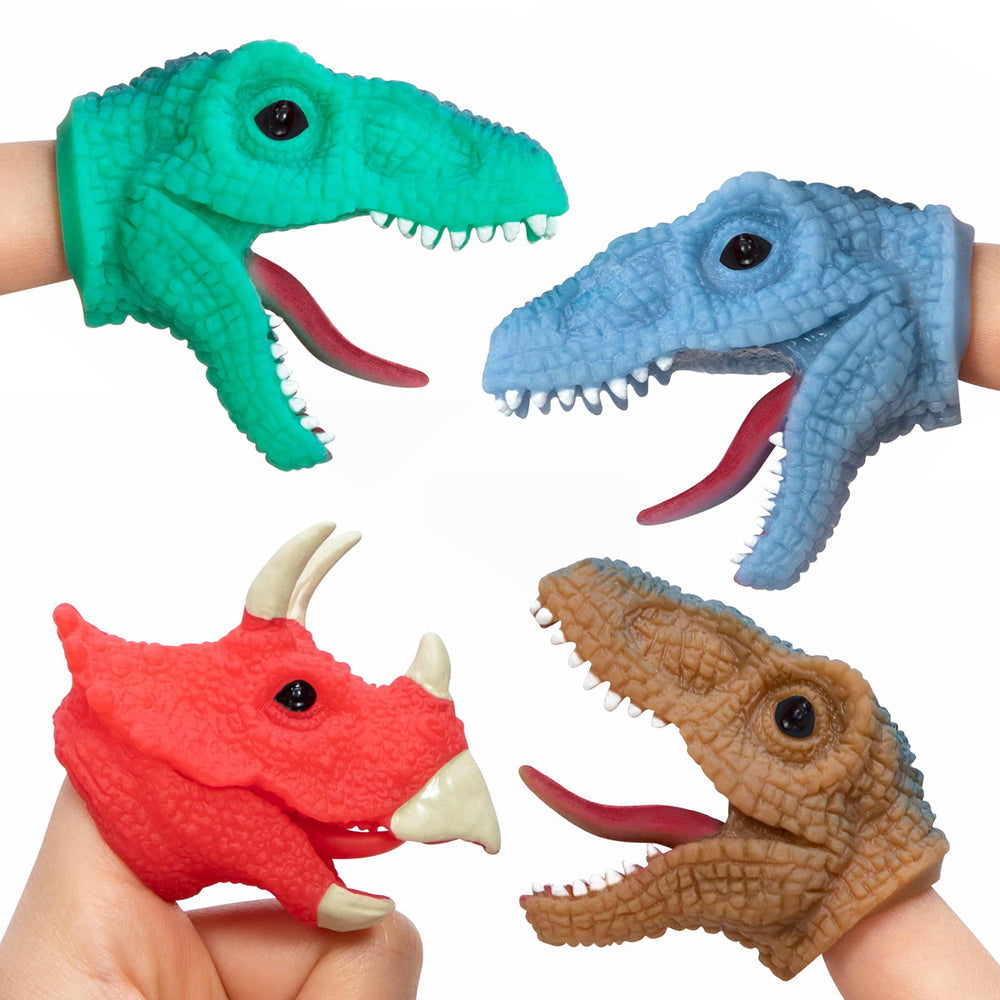 Schylling Baby Dino Snappers Kids Finger Puppet Animal Play Toy 6cm Asst. 3+ (6 Pack)