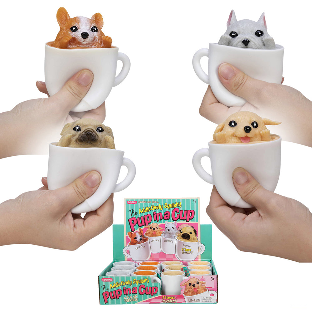 Schylling Pup In a Cup Kids Squeeze Sensory Squish Play Toy 6cm Assorted 3y+ — image 2