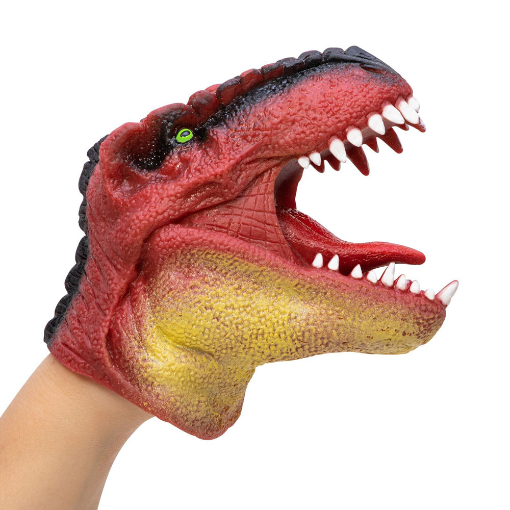 Schylling Stretchy Dinosaur Hand Puppet Kids Pretend Play Toy 15cm Asst. 5y+ (2 Pack)
