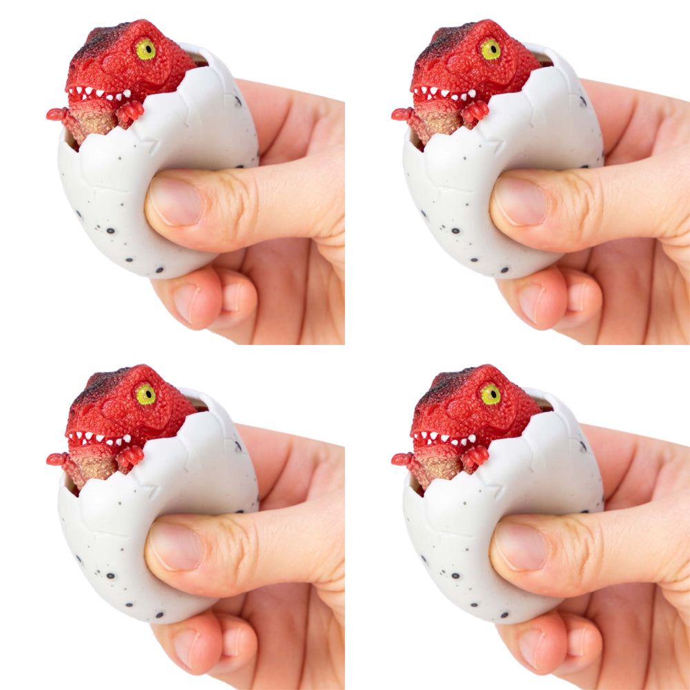 Schylling Dinosaur Squeezy Peek Hatchers Kids Fun Squish Toy 5cm Asst. 3+ (4 Pack)