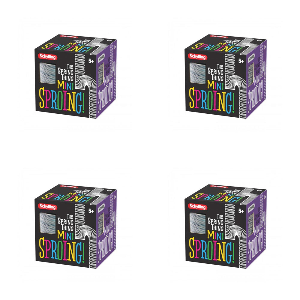 Schylling Mini Sproing Metal The Spring Thing 6cm Kids Classic Toy 5y+ Asst. (4 Pack)