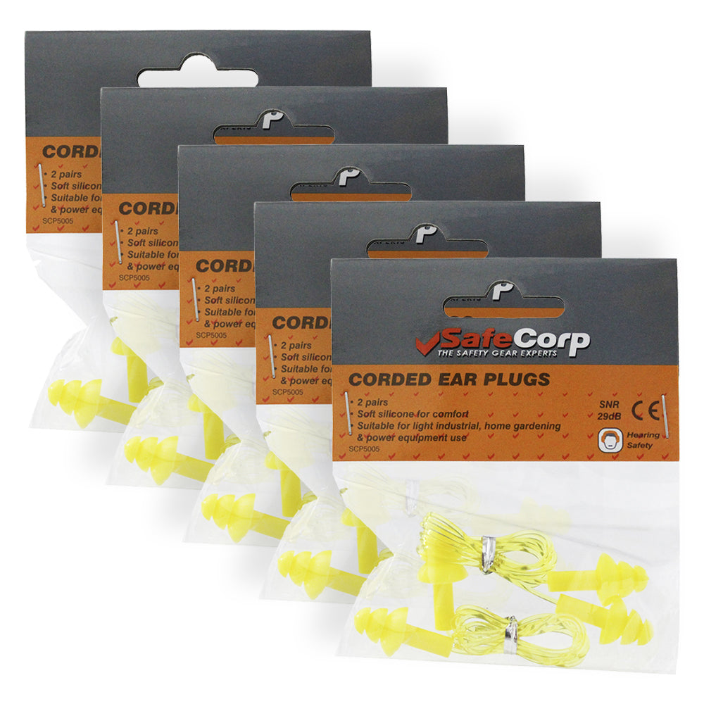 Safecorp Corded Ear Plugs Safety Hearing Ear Protection Home/Garden DIY (10 Pieces)