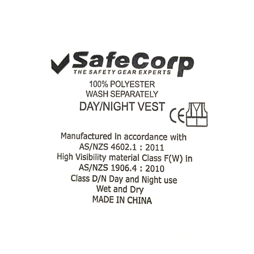 Safecorp Hi-Vis Safety Reflective Vest PPE Workwear Day/Night Yellow Large — image 2