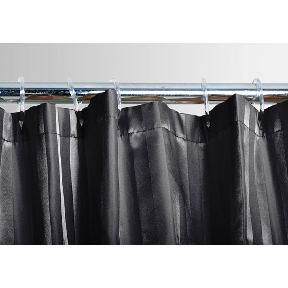 Jason Commercial Satin Stripe Shower Curtains w/ Rings Charcoal 180x180cm — image 2